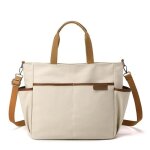 Sac � main - insfity - vintage - toile - grande capacit� - plusieurs poches - beige