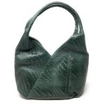 Sac � main - mandalay - vert sapin - cuir tress� - dimensions l41xh30xp17cm - 800g