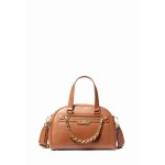 Sac � main michael kors sm bowling - cuir grain� - marron - fermeture zipp�e