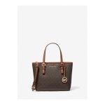 Sac � main - michael kors - jet set travel - marron - synth�tique - 22x19x11 cm