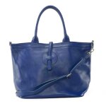 Sac � main - oh my bag - innocent - cuir italien - bleu moyen - port� �paule