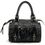 Sac � main - oh my bag - sandstorm gold - cuir bross� - noir iris� - petit mod�le