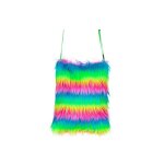 Sac � main - widmann - pelucheux - arc en ciel - multicolore - 20 x 30 cm