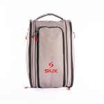Sac de padel - siux - edge - blanc / bordures gris - beige coutures noires - 42 l - 2 raquettes - compartiment ...