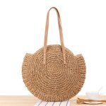 Sac de plage en paille - leoclotho - bohme - grande taille - marron - fibres naturelles