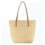 Sac en paille femme - leoclotho - taille unique - fermeture éclair - tressé Sac en paille femme - leoclotho - taille unique - fermeture éclair - tressé