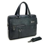 Sac porte - documents - waytex - vintage - simili cuir noir - pour ordinateur 13 / 14 pouces - bandouli�re ...