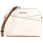 Sac port paule - michael kors - beige - toile enduite - bandoulire rglable - fermeture zippe