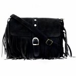 Sac porté épaule - oh my bag - paraiso - cuir nubuck / daim italien - noir - dimensions 28x23x4 cm Sac porté épaule - oh my bag - paraiso - cuir nubuck / daim italien - noir - dimensions 28x23x4 cm