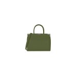 Sac port main en cuir cute - lamarthe - vert kaki 36 x 29 x 13 cm