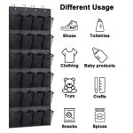 Sac de rangement suspendu - lemon2 - lemonda - 24 poches - noir Sac de rangement suspendu - lemon2 - lemonda - 24 poches - noir