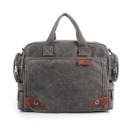 Sac reporter en toile - zewow - rtro - gris - 40x13x30 cm - bandoulire - homme