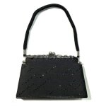 Sac de soirée satin et perles noir - rc006248 Sac de soirée satin et perles noir - rc006248