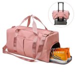 Sac de sport femme avec compartiment  chaussures - fondupin - 49cm - rose - fitness - grande capacit ...