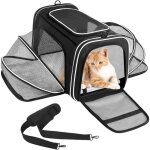 Sac transport chat chien extensible avec coussin amovible poches lat�rales cage de transport chat en ...