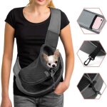 Sac de transport pour chat chien - - - noir gris - fermeture  glissire en mtal - dragonne en nylon ...