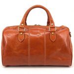 Sac de voyage en cuir italien - oh my bag - angkor - femme - cognac clair - l 43 x h 23 x p 23 cm