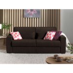 Sacha - canap� 3 places convertible express couchage quotidien 140 cm matelas 12 cm en velours c�tel� ...