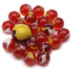 Sachet 20 billes verre clown + 1 calot bille 25 mm - kimplay - mixte - a partir de 3 ans