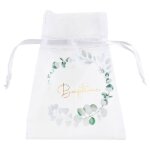 Sachets en tissu organdi - collection bapt�me v�g�tal - lot de 4