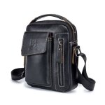 Sacoche bandouli�re - cuir - homme - noir - petit porte - documents - sangle r�glable