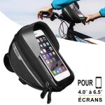 Sacoche de cadre de vélo avec pare - soleil pour téléphone jusquà 65 pouces - wozwe - noir Sacoche de cadre de vélo avec pare - soleil pour téléphone jusquà 65 pouces - wozwe - noir