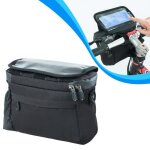 Sacoche de guidon vélo - wozwe - 3. 2l - support téléphone - noir Sacoche de guidon vélo - wozwe - 3. 2l - support téléphone - noir