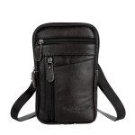 Sacoche homme 21 * 13 * 1cm cuir sacoche bandouliere vintage sac bandoulire cartable pochette noir
