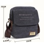 Sacoche homme bandouliere homme en toile sac port�s �paule pour loisir voyage ecole - noir