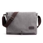 Sacoche homme - insfity - toile - gris - bandouli�re - 33x8x28cm