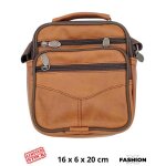 Sacoche homme multi poches - maromax - camel - 100% polyurthane - bandoulire