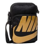 Sacoche - nike - heritage - noir / dor� - 100% polyester - bandouli�re zipp�e