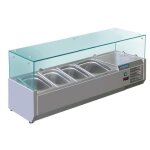 Vitrine inox r�frig�r�e � ingr�dients 3 x gn 1 / 3 (p)100 mm 1 x gn 1 / 2 (p)100 mm 150 w 220 v - mono ...