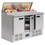 Comptoir inox r�frig�r� de pr�paration 390 litres 8 x gn 1 / 4 (p)200 mm 235 w 220 v - mono