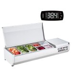 Saladette rfrigre  poser - vevor - 150 w - 3 1 - 3 casseroles et 4 1 - 6 casseroles - corps en inox ...