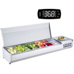 Saladette rfrigre  poser - vevor - 165 w - 5 1 / 3 casserole et 4 1 / 6 casseroles - corps en inox ...