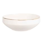 Saladier en porcelaine lisere dore d25cm Saladier en porcelaine lisere dore d25cm