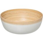 Saladier rond bambou modern 30cm blanc Saladier rond bambou modern 30cm blanc