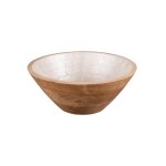 Saladier - table passion - venus - 30 cm - bois de manguier - blanc nacr