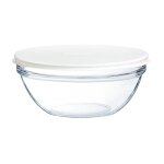 Saladier en verre + couvercle blanc 17 cm - empilable - luminarc