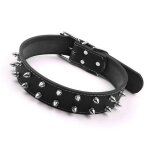 Collier chien punk salalis - cuir pu rivet clout - taille moyenne  grande
