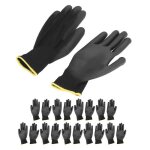 Gants de scurit salalis - 10 paires - enduits de pu antistatiques - noir 7s