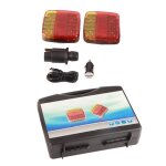 Kit de feux de remorque - salalis - carrs - tanchit ip65 - magntique - lumires rouges et jaunes ...