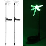 �clairage de pelouse - salalis - lampe de jardin libellule - solaire - led - couleurs changeantes