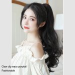 Salalis queue de cheval clip griffe postiche queue de cheval boucle longue ondule pour femmes postiche ...