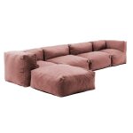 Canap� dangle de jardin modulable 5 places terracotta mixi oviala