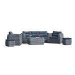 Salon de jardin 7 places bahamas 220cm gris anthracite
