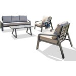 Salon bas de jardin - gris anthracite - aluminium - 5 places - ibiza