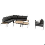Salon dangle de jardin paradize 6 places graphite - hesp�ride