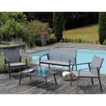 Salon de jardin en aluminium alicia gris - proloisirs - salon bas - livr� en kit